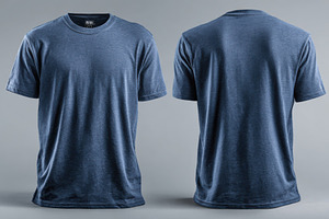 Blue T-shirt front and back view moc, a Photo by Pixeness Studio