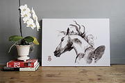 Horses Sumi-e, an Animal Illustration by StabuLaRasa illustration (Thumbnail 21 of 21)
