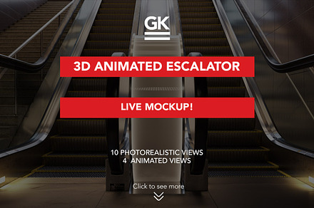 3d Escalator / Lightbox mock ups