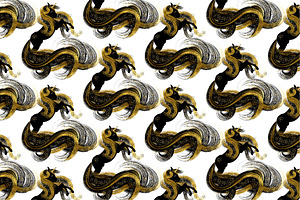 Black & Gold Unicorn Paper Pack