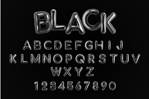 Black balloon alphabet. 3d dark, an Object Illustration by Stock-Smart-Start