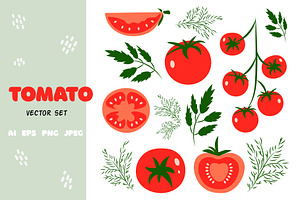 Fresh tomato set. Tomato PNG