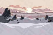 Snow mountains parallax background, a Background Graphic by Graphics 4 Games (Thumbnail 1 of 2)