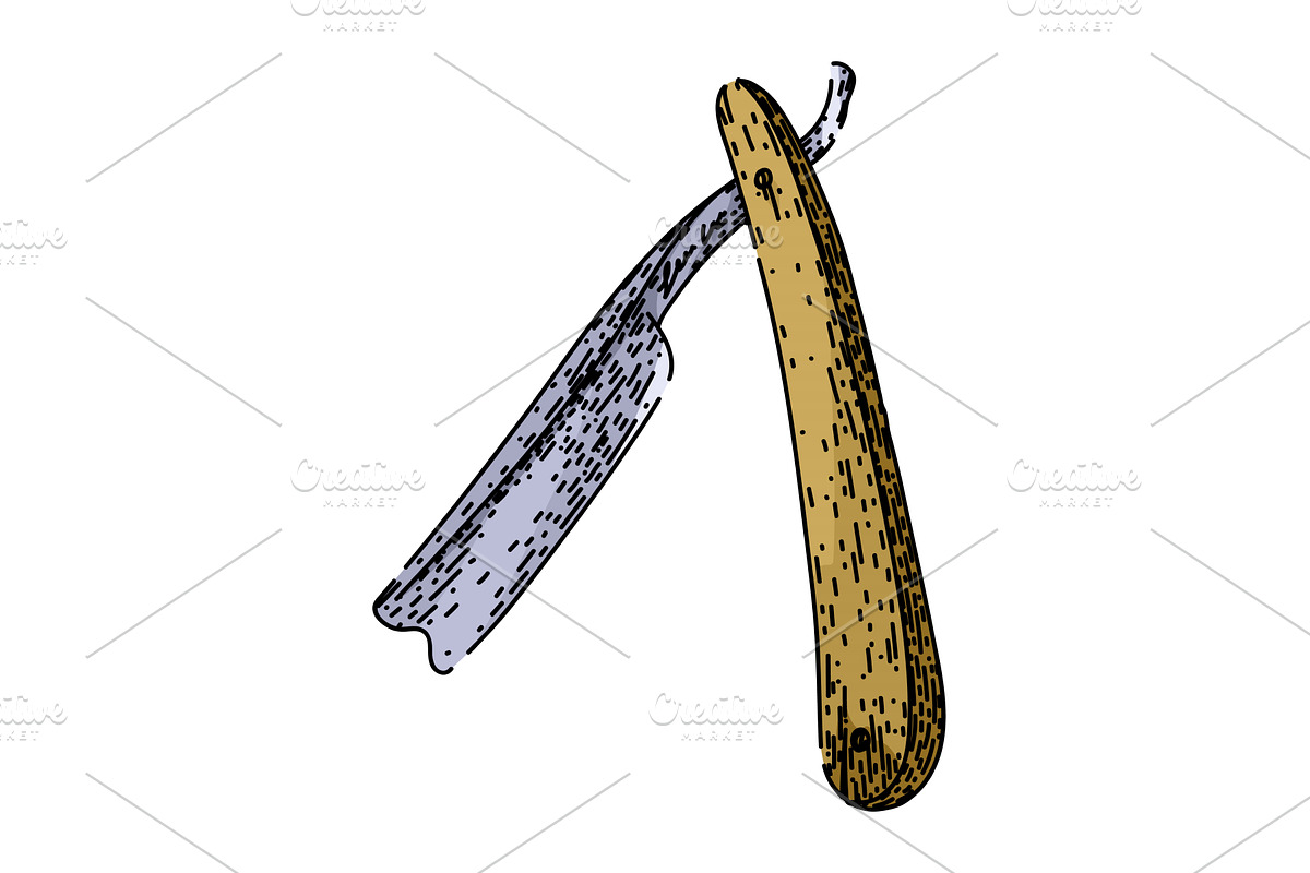 grooming barber straight razor, an Illustration by pikepicture