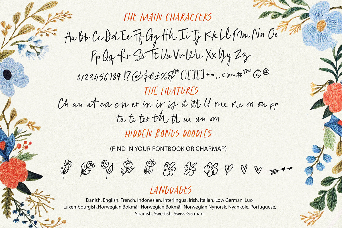 Happy Blooms Script, a Handwritten Font by Nicky Laatz (Photo 11 of 12)