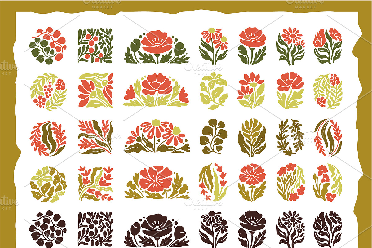 Hand-Drawn Earthy Wildflowers Kit, a Pattern Graphic by Lettering_Logo (Photo 8 of 17)