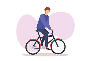 Young Man In Bicycle Avatar