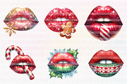 Christmas Lips Clipart Sublimation, an Illustration by CreationArt (Thumbnail 4 of 5)