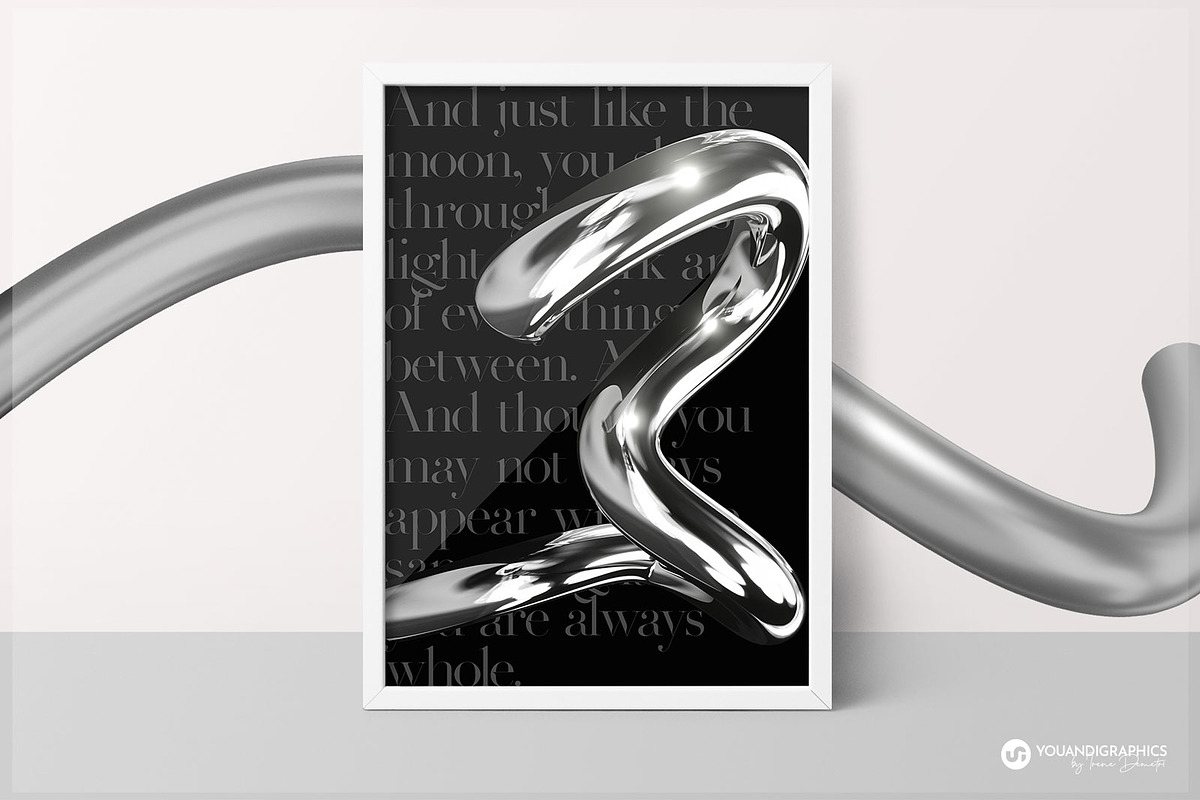 Chrome Y2K Abstract 3D Objects, an Object Graphic by Youandigraphics (Photo 8 of 15)