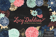 Modern Dahlia Clipart & Vectors, an Illustration by Amanda Ilkov (Thumbnail 2 of 4)