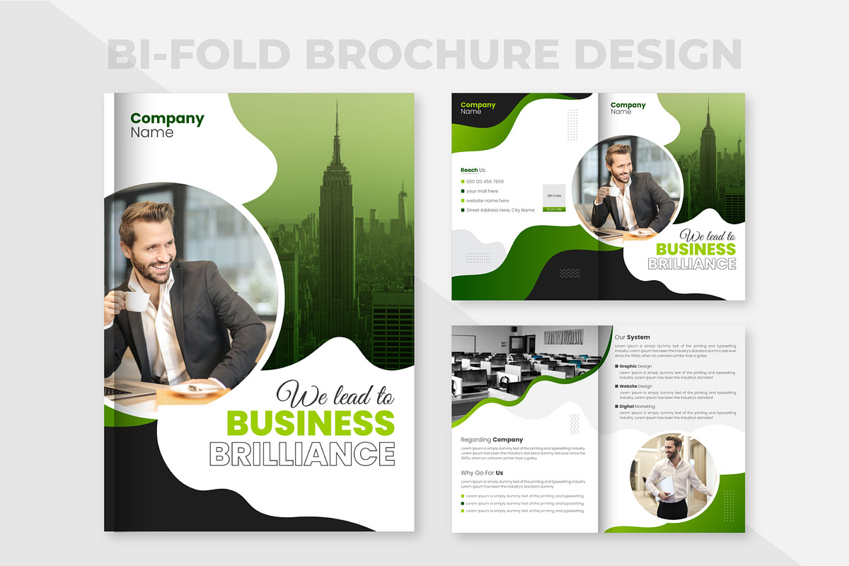 Business Bi-Fold Brochure Design, a Brochure Template by MxVect Stock (Photo 2 of 2)