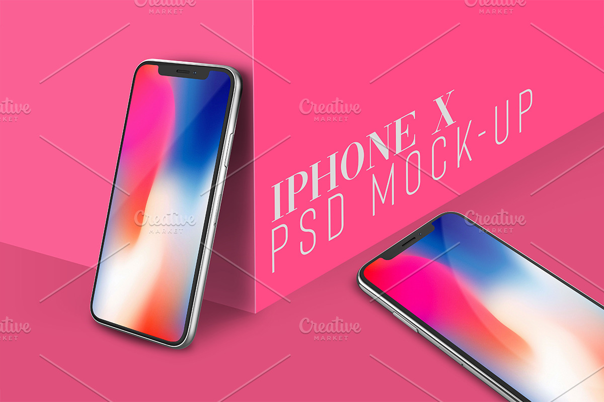 10 iPhone X PSD Mockup Set, an iPhone Mockup by Sinlatown (Photo 2 of 11)