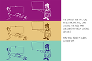 People holding signs - vector, a Person Illustration by Renée from Studio neetje (Thumbnail 3 of 4)