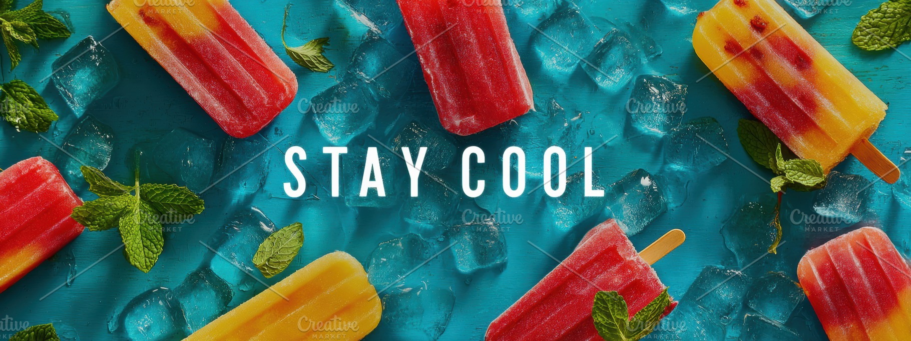 Colorful popsicles Banner STAY COOL, a Holiday Photo by Virgo Studio