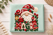 Christmas Gnome Faux Yarn Design, a Seasonal Illustration by Vachira Digital Studio (Thumbnail 5 of 10)