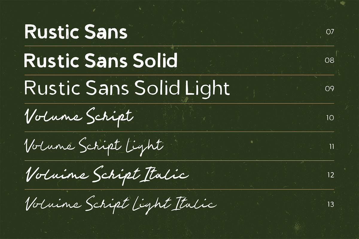 Rustic - 13 Handcrafted Fonts, a Handwritten Font by Tom Chalky (Photo 3 of 10)
