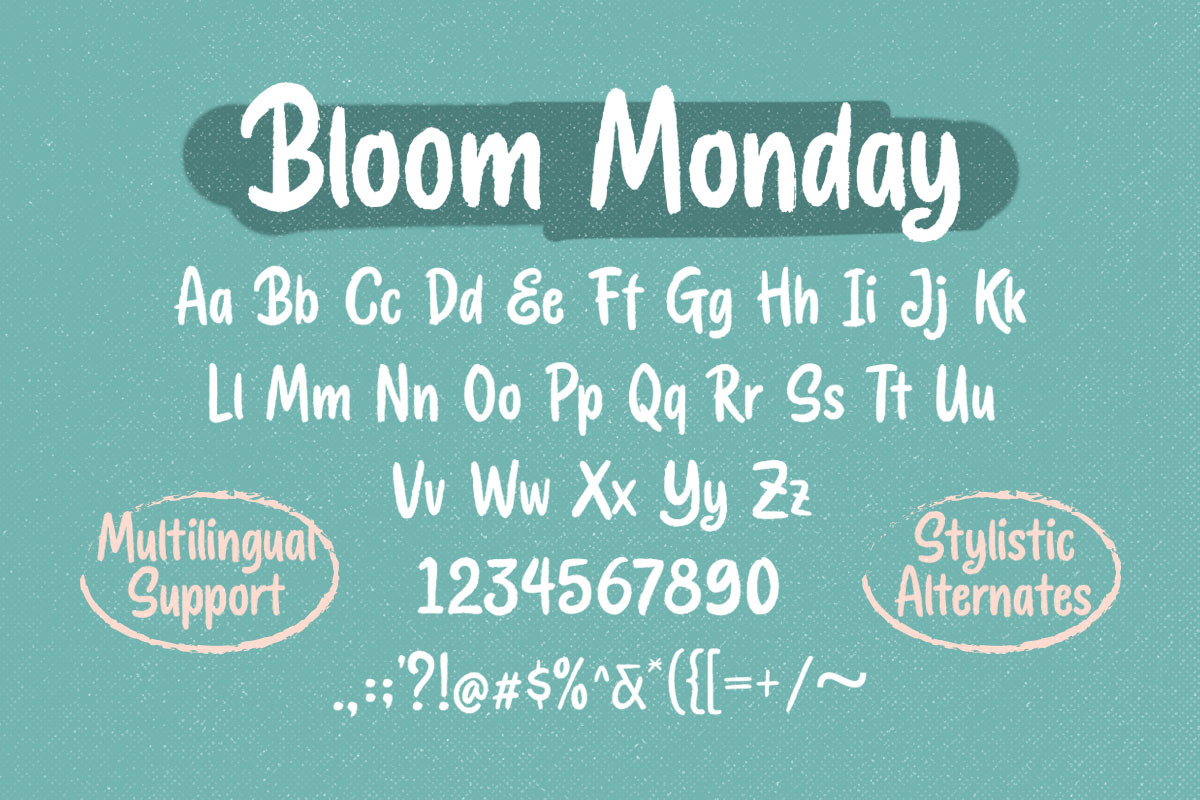 Bloom Monday - Rough Script, a Script Font by Letterhend Studio (Photo 5 of 9)