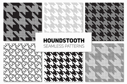 Houndstooth. Seamless Patterns Set, a Pattern Graphic by Curly_Pat