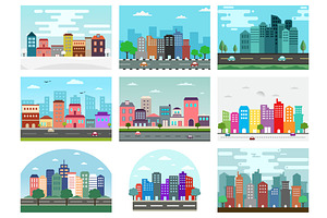 40 Buildings Background Illustration