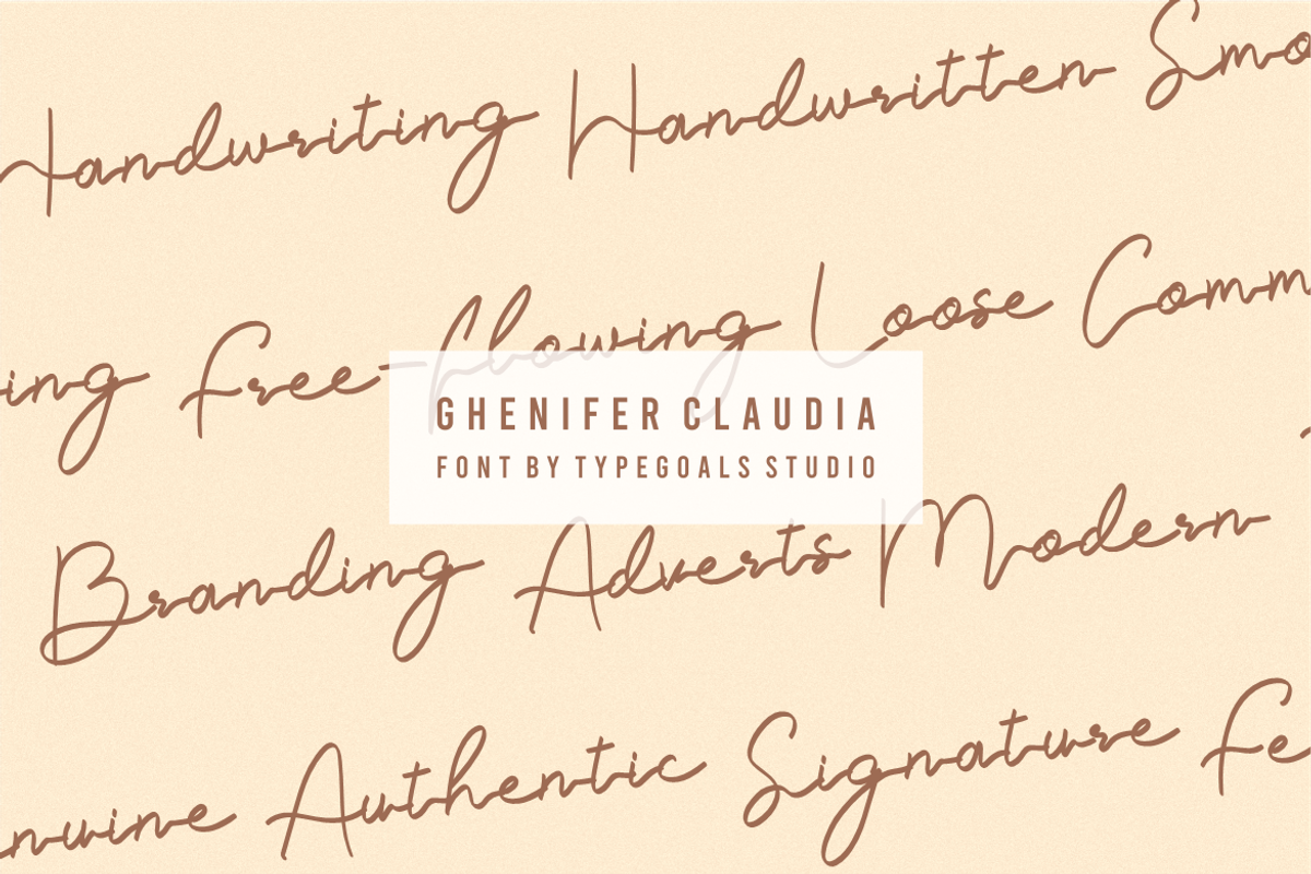 Ghenifer Claudia Handwritten Font, a Script Font by Typegoals Studio (Photo 4 of 8)