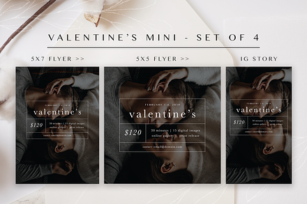 Valentine's Mini Session Bundle Kit, a Flyer Template by molly ho studio