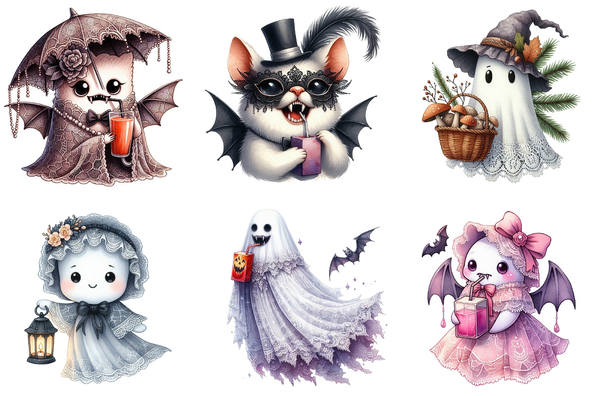Halloween Lace Ghost Sublimation, an Illustration by DreamArtGraphic (Photo 4 of 6)