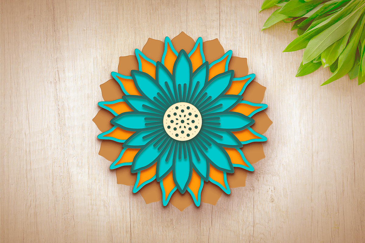 3D Sunflower Mandala - SVG Cut Files, a Decorative Illustration by Arshad Ali (Photo 5 of 8)