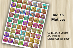 Digital Collage Sheet Indian Motive