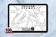 100 procreate swallow stamps, a Brush Add-On by Arts For Peace (Thumbnail 3 of 9)