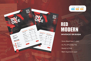 Red Modern - Invoice, a Stationery Template by AQR Studio