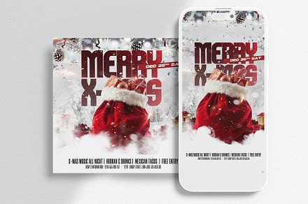 Red Christmas Instagram Banners, a Social Media Template by Rina Shkodra