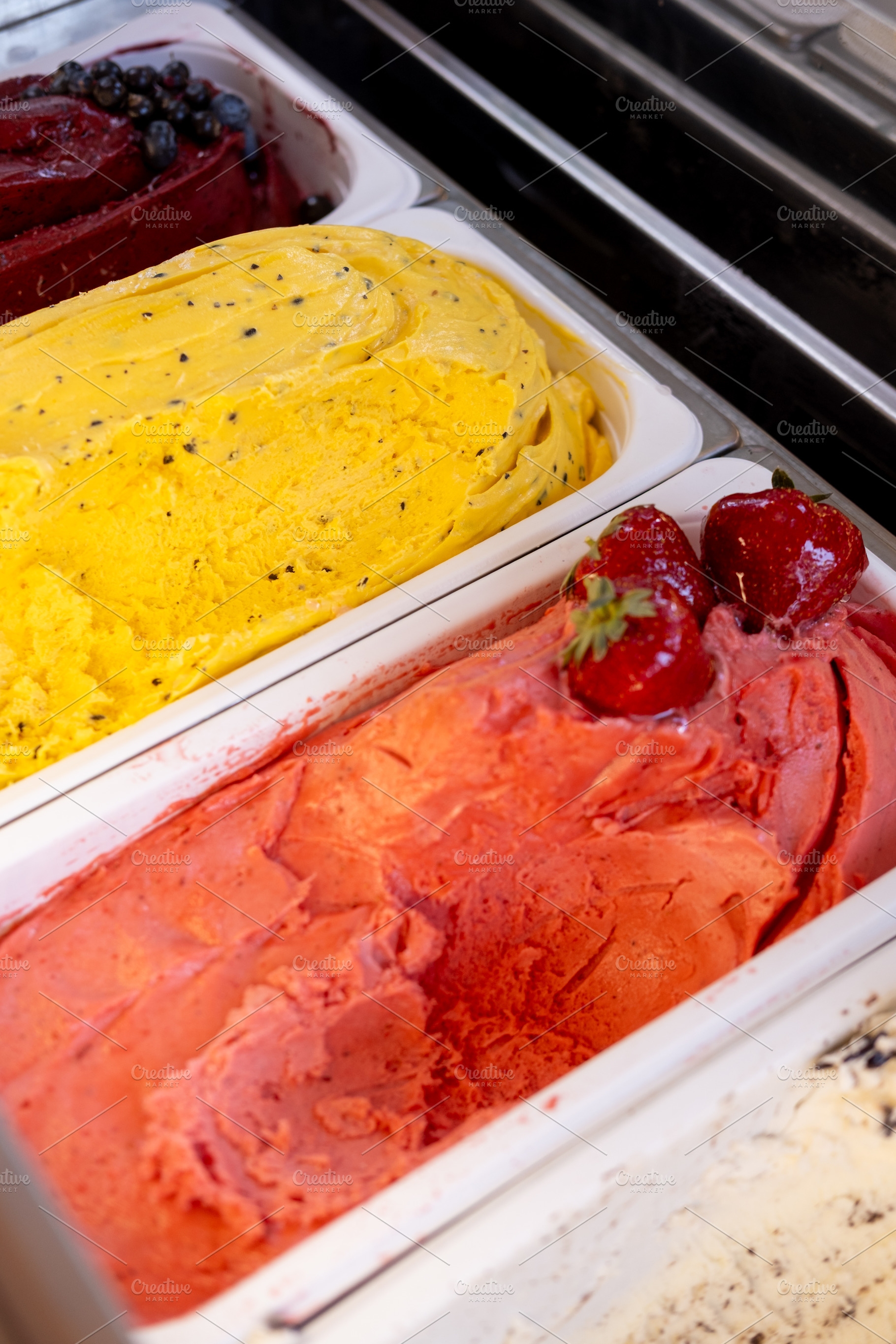 Ice cream trays frozen dessert treat set flavor, a Food & Drink Photo by Photo Drive Studio