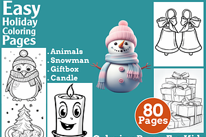 Easy Holiday Coloring Pages For Kids, an Animal Illustration by martinblan