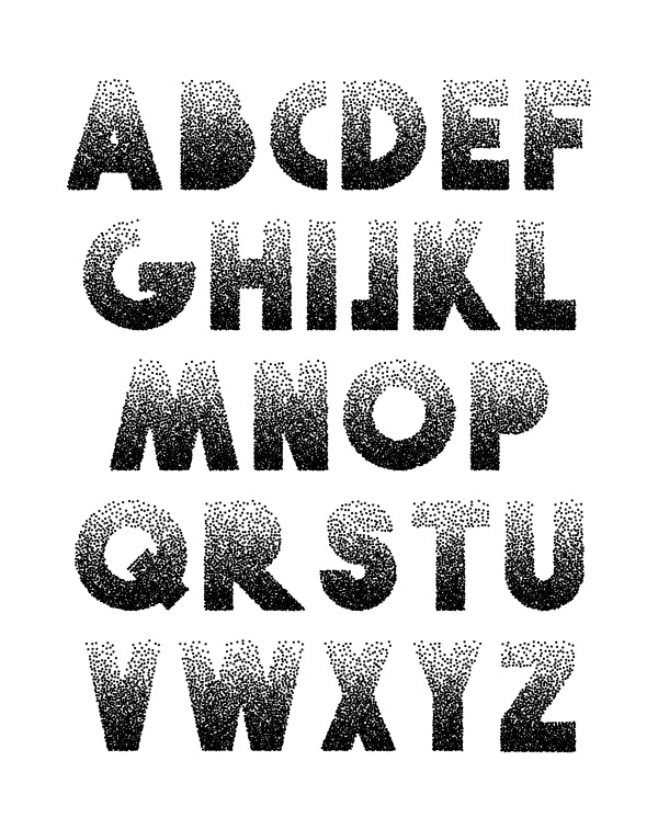 Font Retro Stipple., an Object Graphic by Modern vector