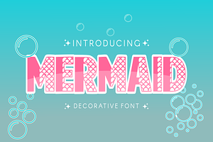 Mermaid - Cartoon Font Types, a Font by KiddoGlyphs Studio