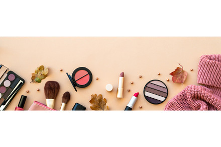 Autumn beauty background top view., a Beauty & Fashion Photo by Nadia-nb