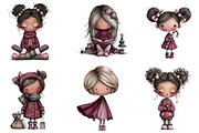 Whimsical Girl Clipart, an Illustration by CreationArt (Thumbnail 3 of 5)
