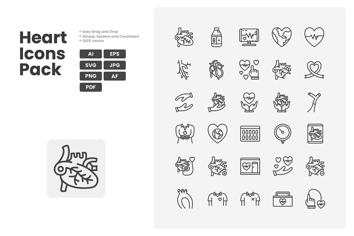 World Heart day, an Outline Icon by erifqizeicon (Photo 3 of 3)