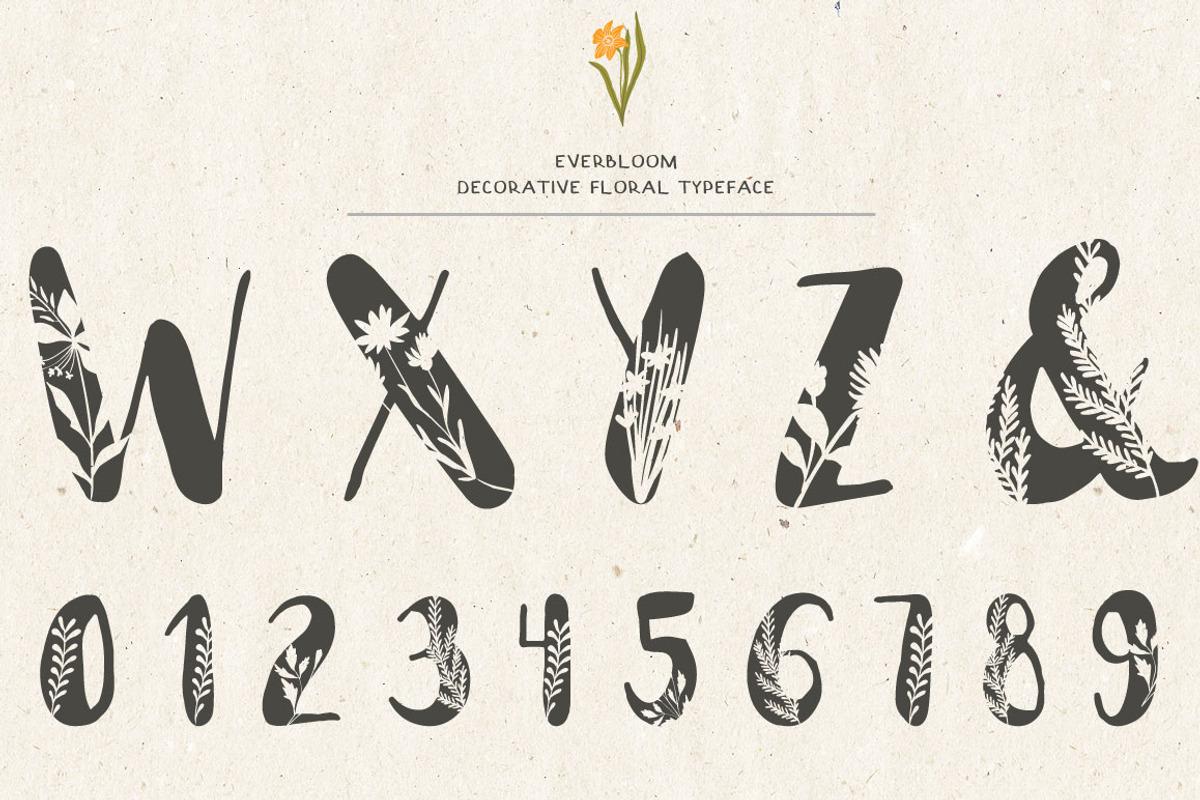 Everbloom - floral typeface preview 5