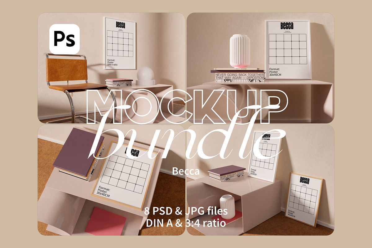 8 Frame Mockups Set, a Household Mockup by Bonumo (Photo 1 of 13)