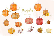Pumpkins Watercolor Collection, a Decorative Illustration by Sunflower Day Love (Thumbnail 5 of 17)