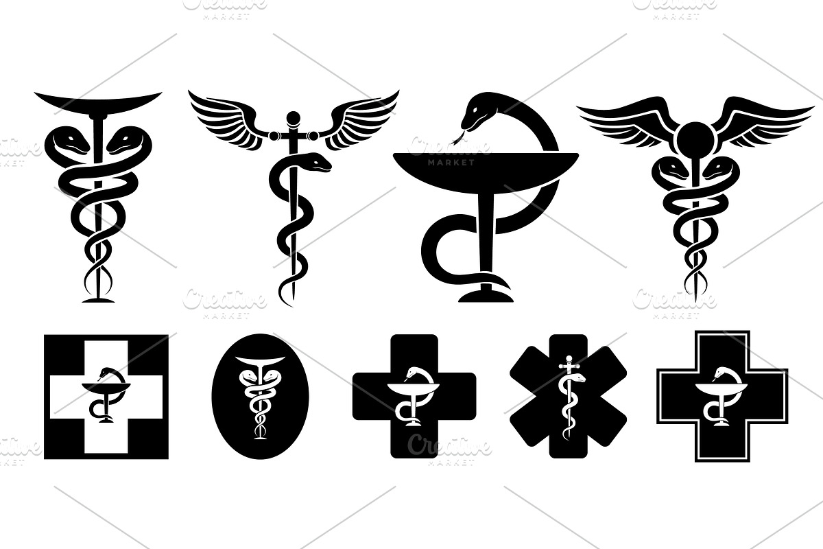 Medical snakes logo. Snake pharmacy, an Object Illustration by Stock-Smart-Start