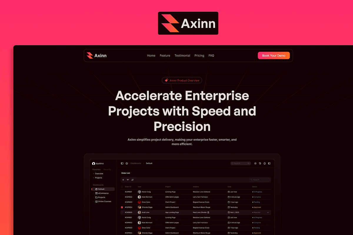 Axinn - Figma Modern SaaS Template, a Landing Page Template by Flow Samurai Templates (Photo 3 of 12)