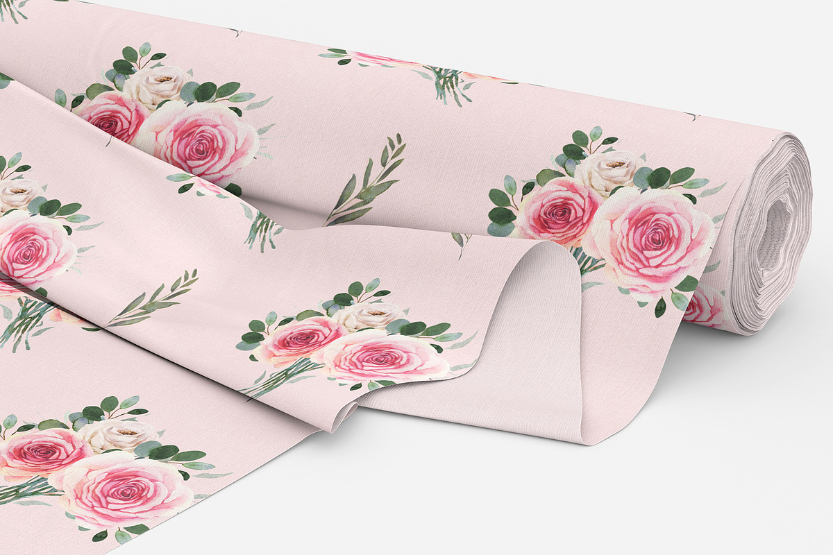 Watercolor patterns with roses, a Pattern Graphic by AnnelyBlooms (Photo 4 of 7)