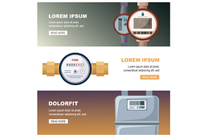 gas meters banner. household, an Object Illustration by Multigon