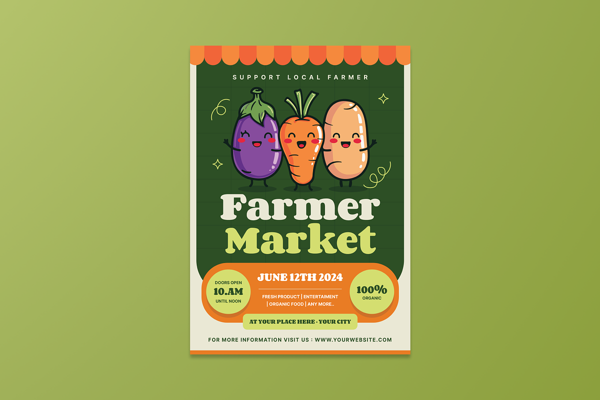 Cute Farmer Market Flyer, a Flyer Template by MMPixelCraft (Photo 4 of 5)