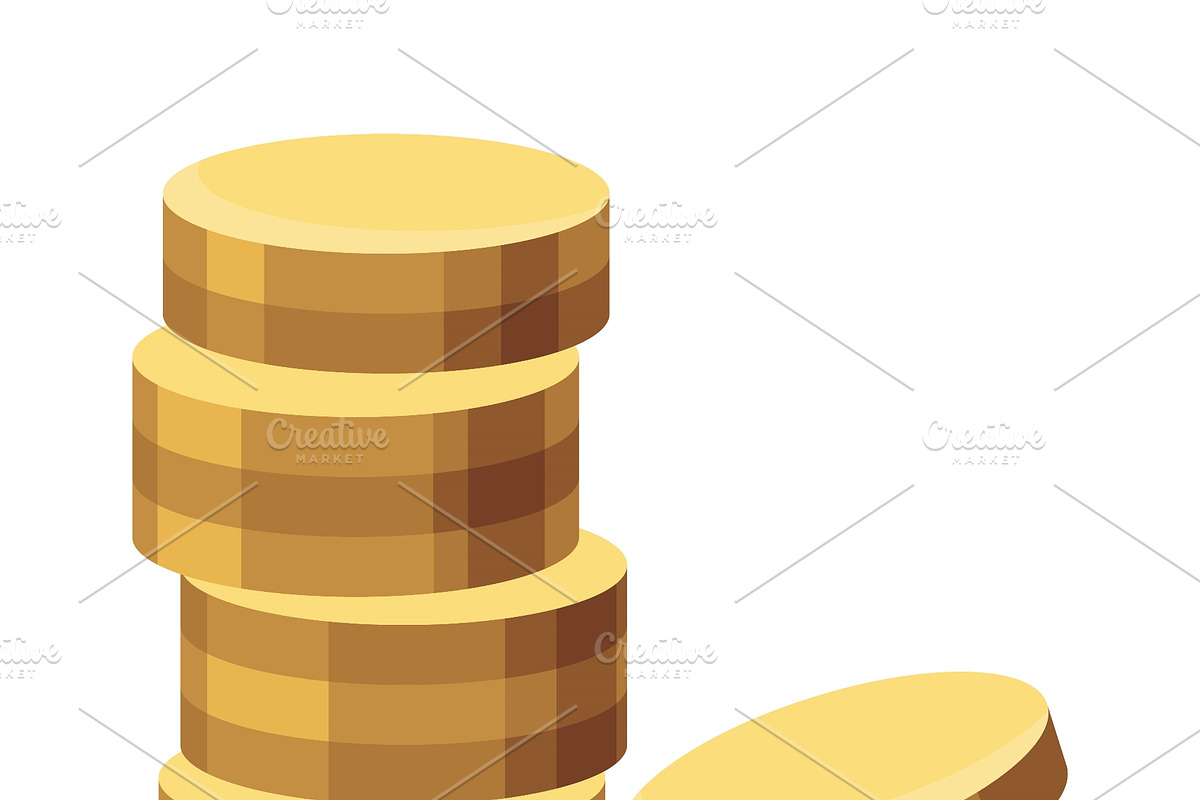 Stacked gold coins with one, a Finance Illustration by Things for designers (Photo 2 of 3)