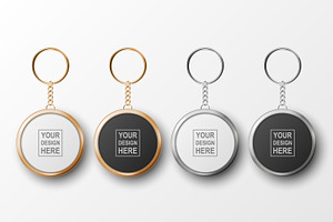 Vector Keychain with Ring and Chain., an Object Graphic by Gomolach