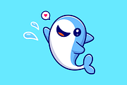 Cute Shark Swimming Cartoon, an Animal Illustration by Catalyst Labs (Thumbnail 2 of 3)