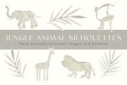 Watercolor Jungle Animal Silhouettes, an Animal Illustration by Amanda Houston (Thumbnail 1 of 3)